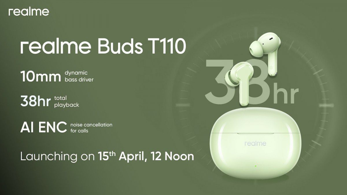 تكنولوجيا: Realme تستعد لكشف النقاب عن سماعة Realme Buds T110 في 15 من أبريل