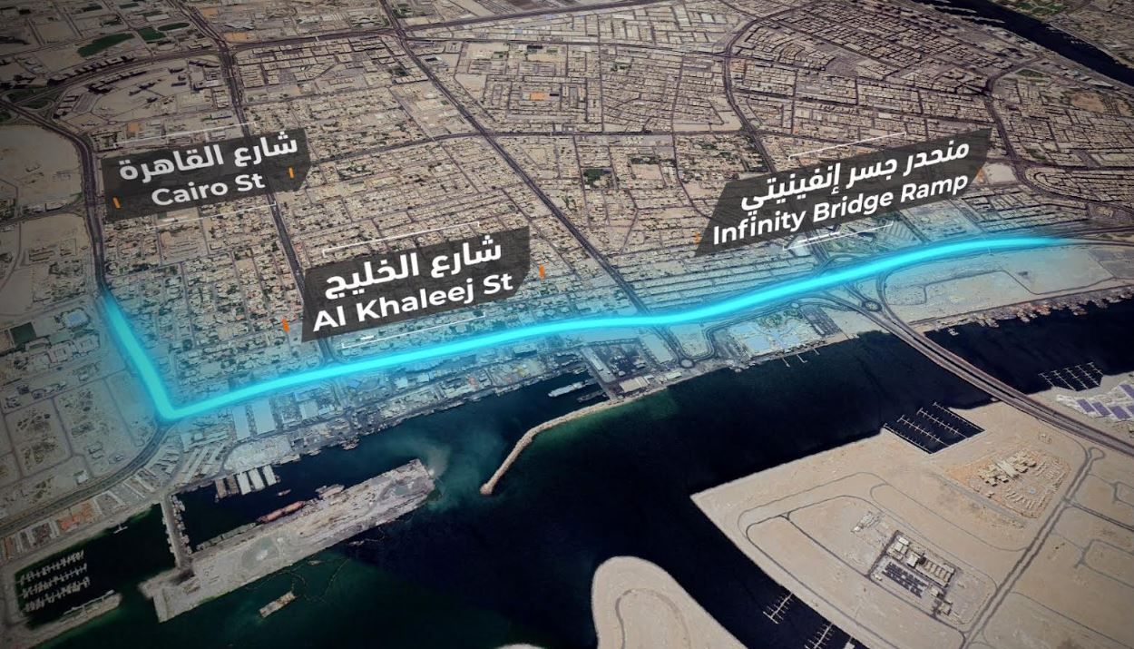 الامارات | "طرق دبي" ترسي عقد مشروع نفق شارع الخليج بسعة 3 مسارات في كل اتجاه بطول 1650 متراً
