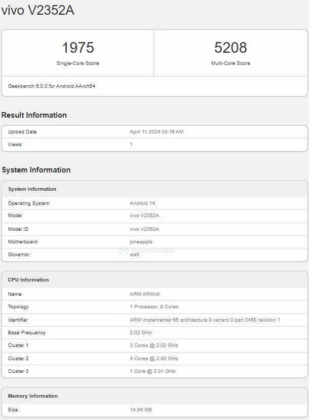تكنولوجيا: هاتف iQOO Z9 Turbo يظهر على قاعدة بيانات Geekbench بمعالج Snapdragon 8s Gen 3