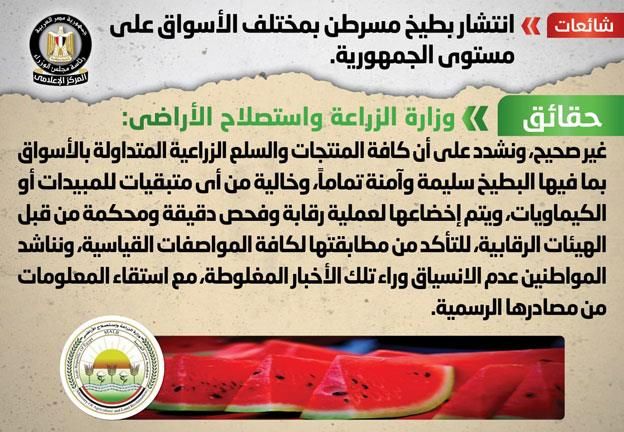 أول تعليق رسمي على أنباء انتشار بطيخ مسرطن بالأسواق
