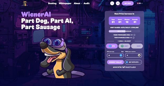 الطرح الأوليّ لعملة Wiener AI يجمَع أكثر من 650,000$ خلال أيام، فهل ستكون هذه عملة الميم الواجبُ مراقبتها؟