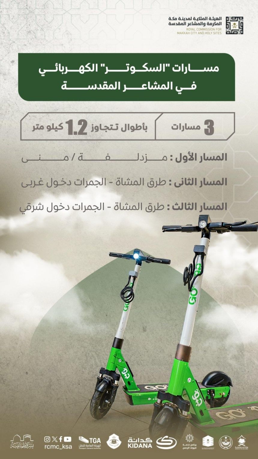تجربة رائدة وجديدة.. 3 مسارات لـ"السكوتر الكهربائي" خلال موسم الحج