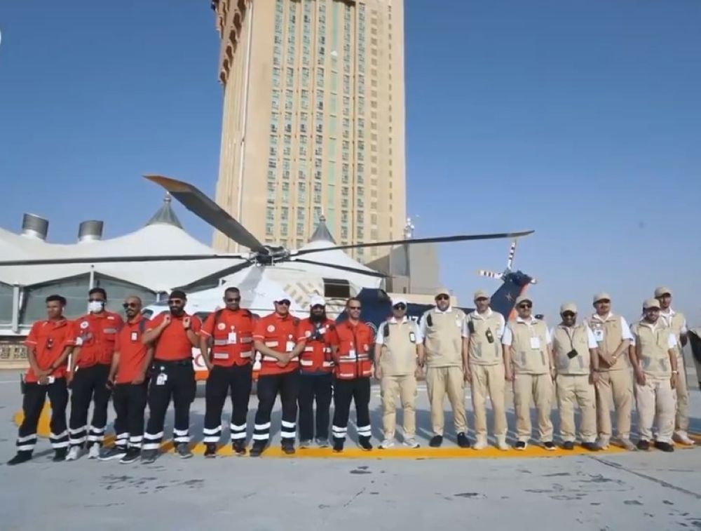 الهلال الأحمر يوفر 7  طائرات عامودية لخدمة ضيوف الرحمن