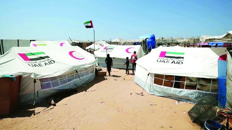 الامارات | الإمارات توفر خيام إيواء لعائلات فلسطينية في خانيونس