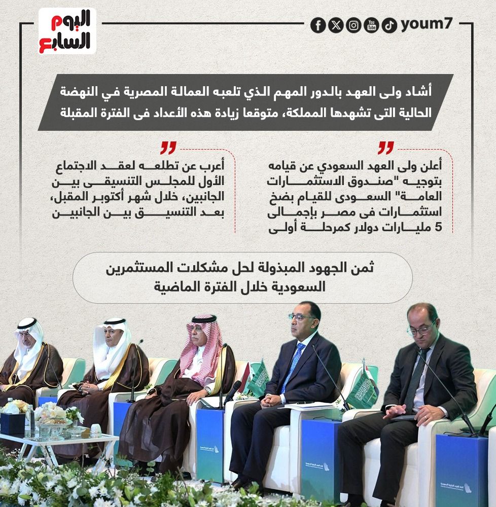ضخ 5 مليارات دولار استثمار سعودي فى مصر (إنفوجراف)
