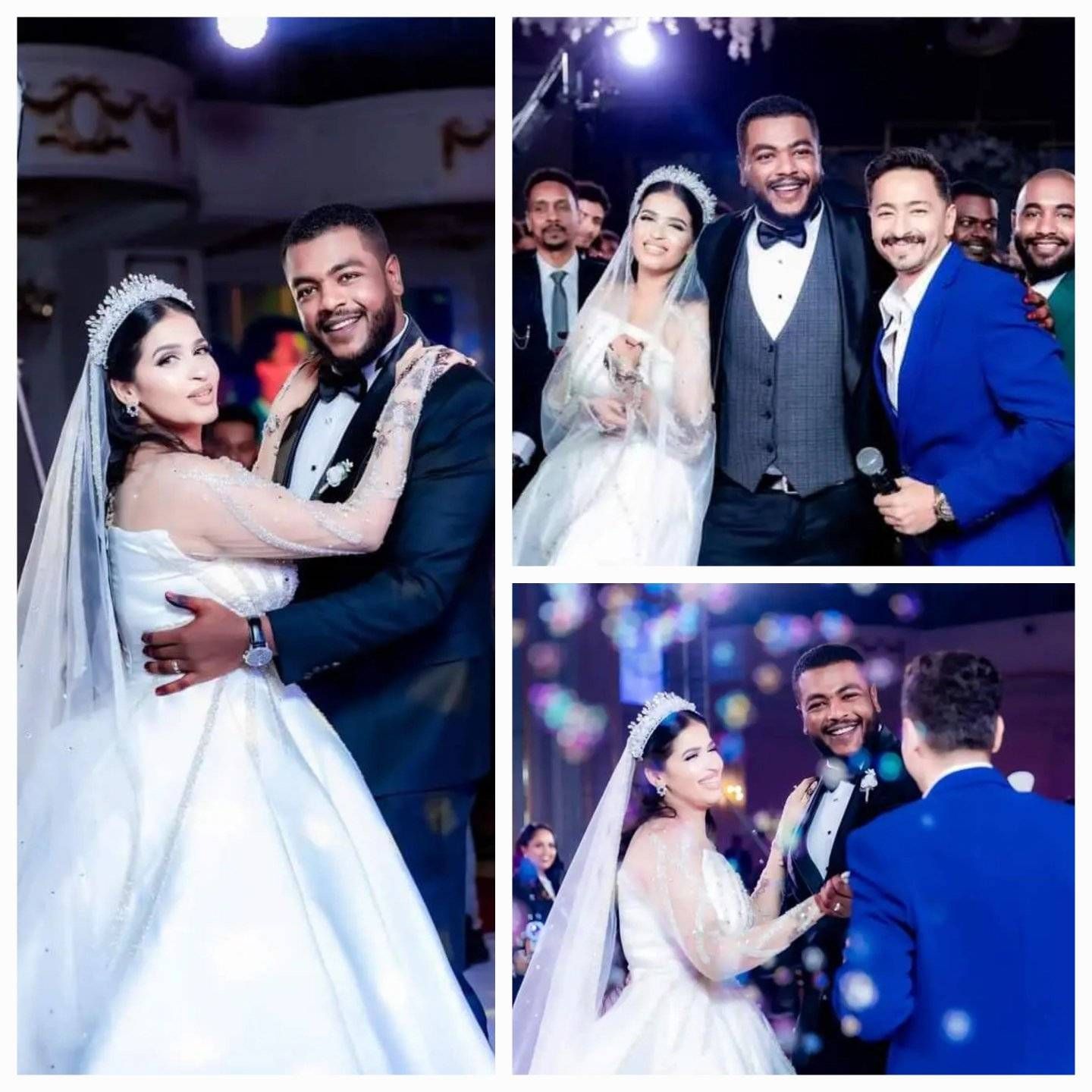 شاهد بالفيديو.. الفنان حمادة هلال يشعل حفل الزواج السوداني الضجة.. العروس تصرخ “بحبه أوي” والعريس يرد عليها: “بحبها أوي” والمطرب المصري يتفاعل على الطريقة السودانية (أبشر يا عريس)