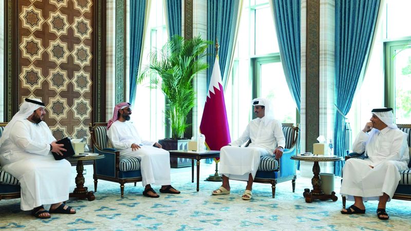 الامارات | أمير قطر يستقبل طحنون بن زايد