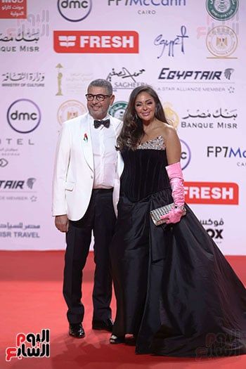 نيللى ونبيلة عبيد ولبلبة وصفية العمرى فى حفل افتتاح مهرجان القاهرة السينمائى