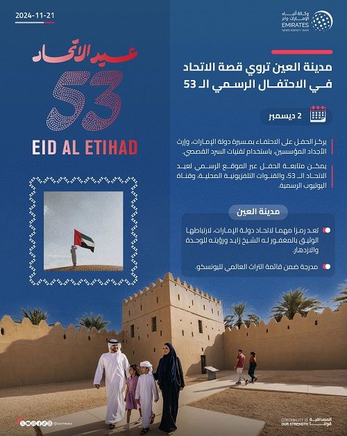 الامارات | مدينة العين تستضيف الحفل الرسمي لعيد الاتحاد الـ 53