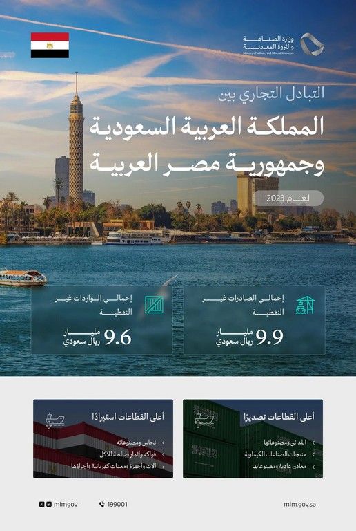 وزير الصناعة يبدأ زيارة رسمية إلى جمهورية مصر العربية