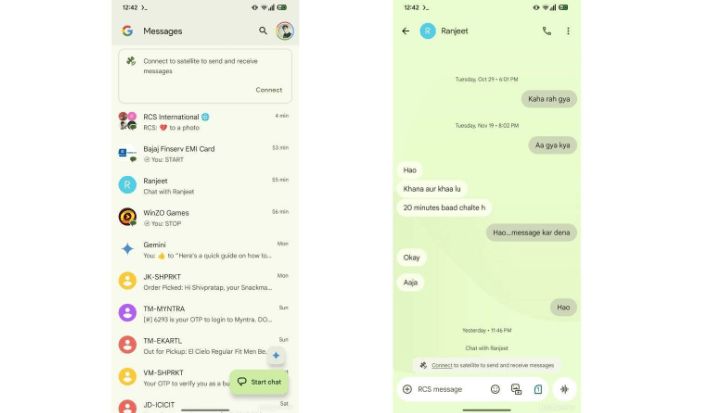 تكنولوجيا: صور تكشف عن ميزة المراسلة عبر الأقمار الإصطناعية في Google Messages
