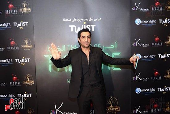 رانيا فريد شوقي وبشرى وميدو عادل في العرض الخاص لفيلم آخر الخط