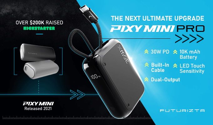تكنولوجيا: Pixy Mini Pro: أصغر وأخف وأسرع بنك طاقة بقدرة 30 واط وسعة 10,000 مللي أمبير