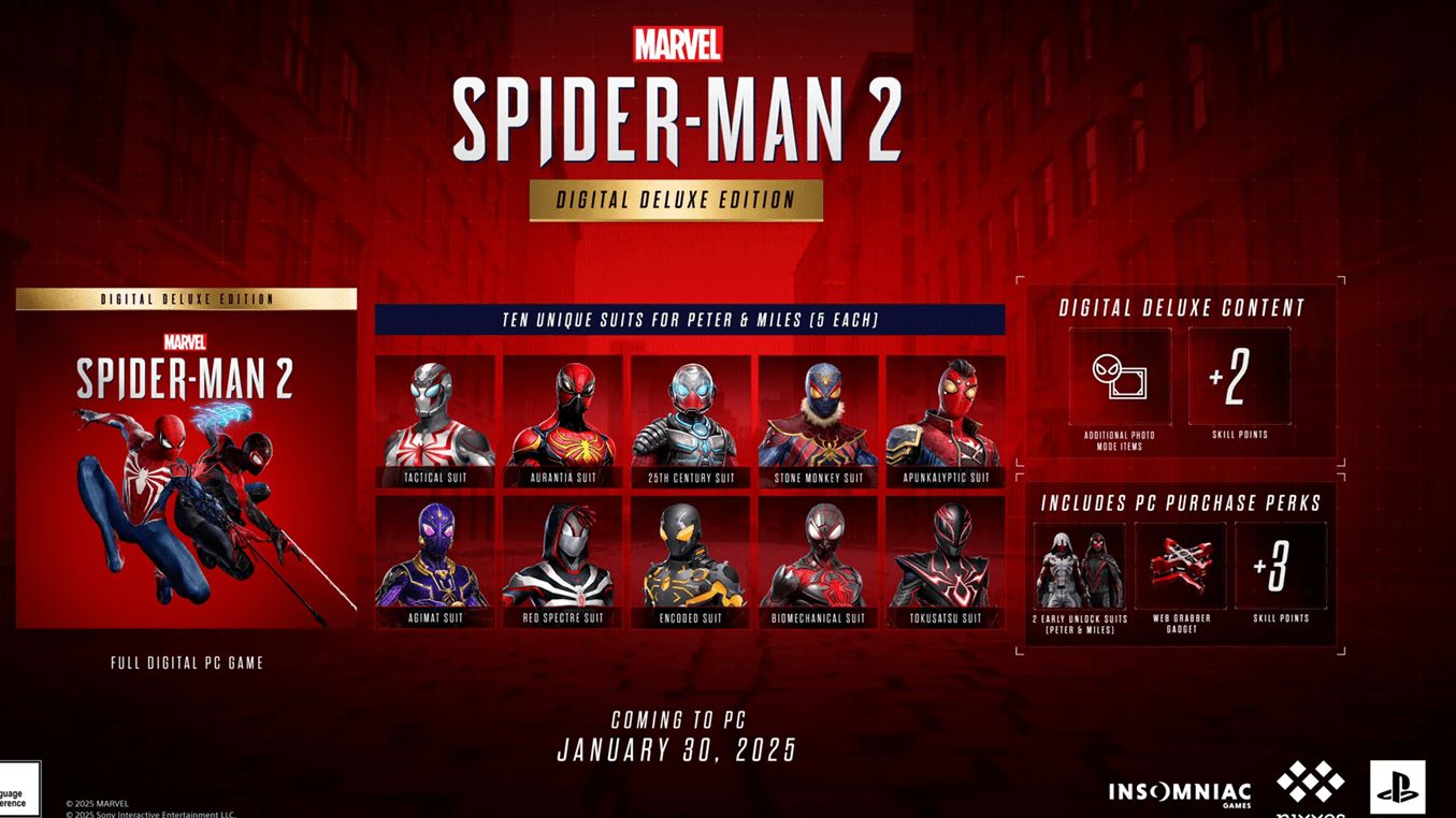 تكنولوجيا: الكشف عن متطلبات الحاسب لتشغيل Marvel’s Spider-Man 2 القادمة 31 يناير