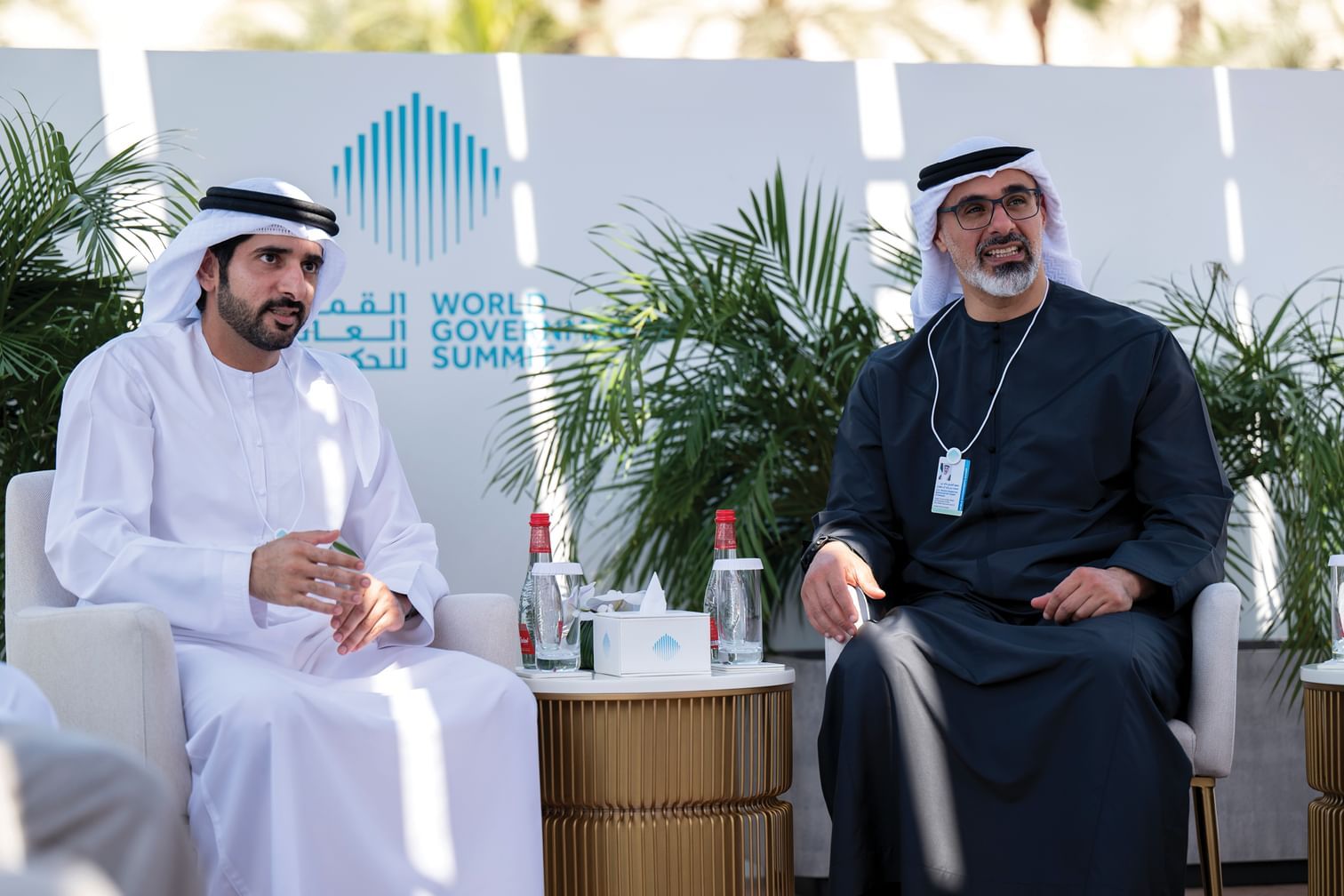 الامارات | خالد بن محمد بن زايد وحمدان بن محمد بن راشد يشهدان جانباً من فعاليات القمة العالمية للحكومات 2025