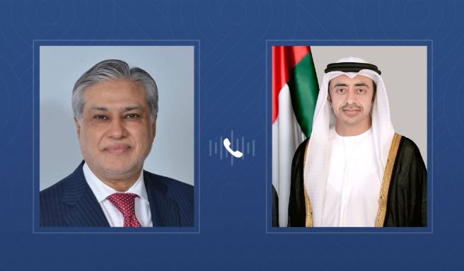 الامارات | عبدالله بن زايد يبحث مع نائب رئيس الوزراء وزير الخارجية الباكستاني العلاقات الثنائية والمستجدات الإقليمية