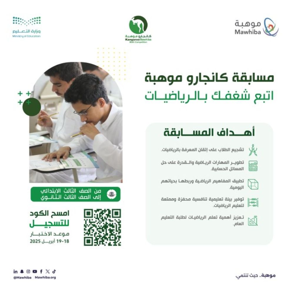 رابط التسجيل في مسابقة "كانجارو موهبة" لطلبة التعليم العام