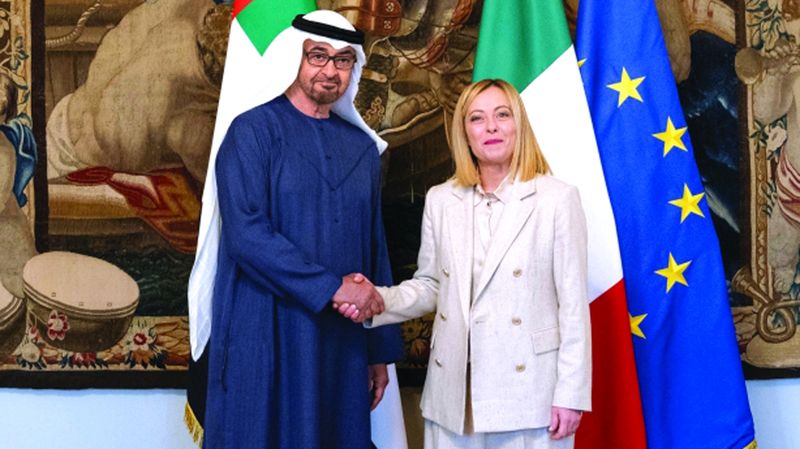الامارات | رئيس الدولة ورئيسة وزراء إيطاليا يبحثان في روما تعزيز علاقات البلدين