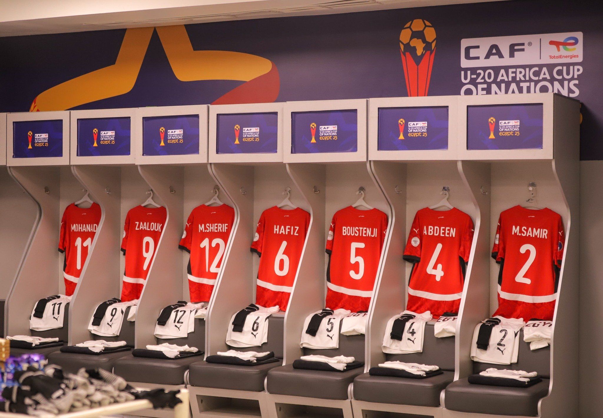 غرفة ملابس منتخب مصر قبل انطلاق أولى مبارياته في أمم أفريقيا تحت 20 سنة