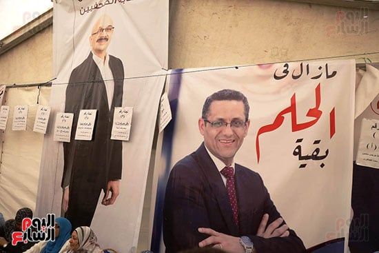 لافتات المرشحين تزين عبد الخالق ثروت.. توافد الصحفيين للمشاركة فى الانتخابات.. صور