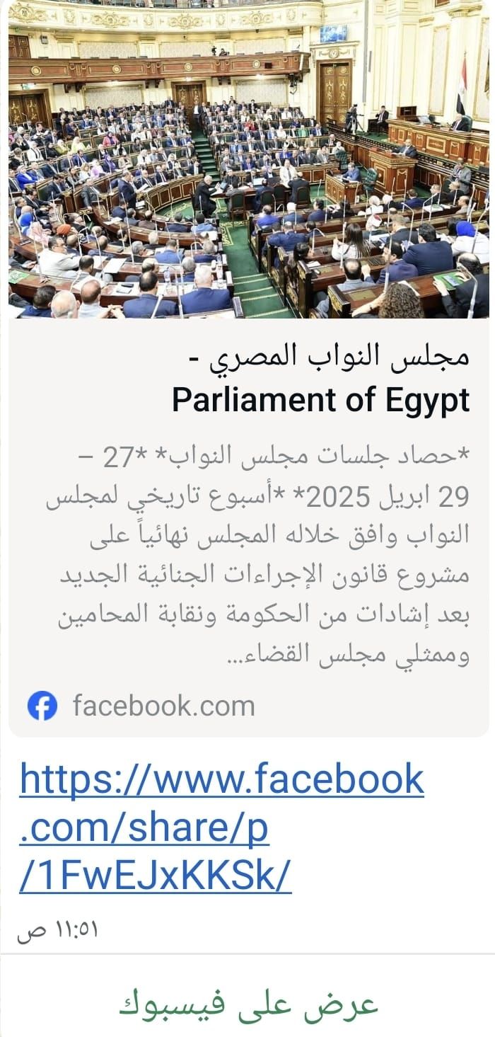 "النواب" يعلن تدشين حساب رسمى على فيس بوك إكس.. وصفحة رسمية لرئيس المجلس