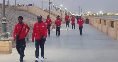 جولة حرة للاعبى الكونغو الديمقراطية بالممشى السياحى فى السويس