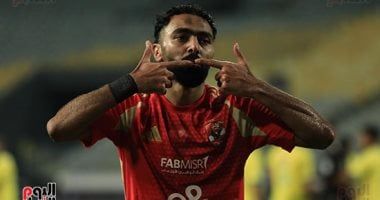 حسين الشحات يحرز الهدف الرابع للأهلى فى شباك حرس الحدود بالدقيقة 73.. صور