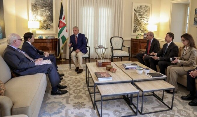 وزير خارجية أميركا بحث مع ملك الأردن بالأوضاع في غزة وسوريا وبالتعاون لمكافحة الإرهاب