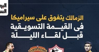الزمالك يتفوق على سيراميكا في القيمة التسويقية قبل لقاء الليلة.. إنفو جراف