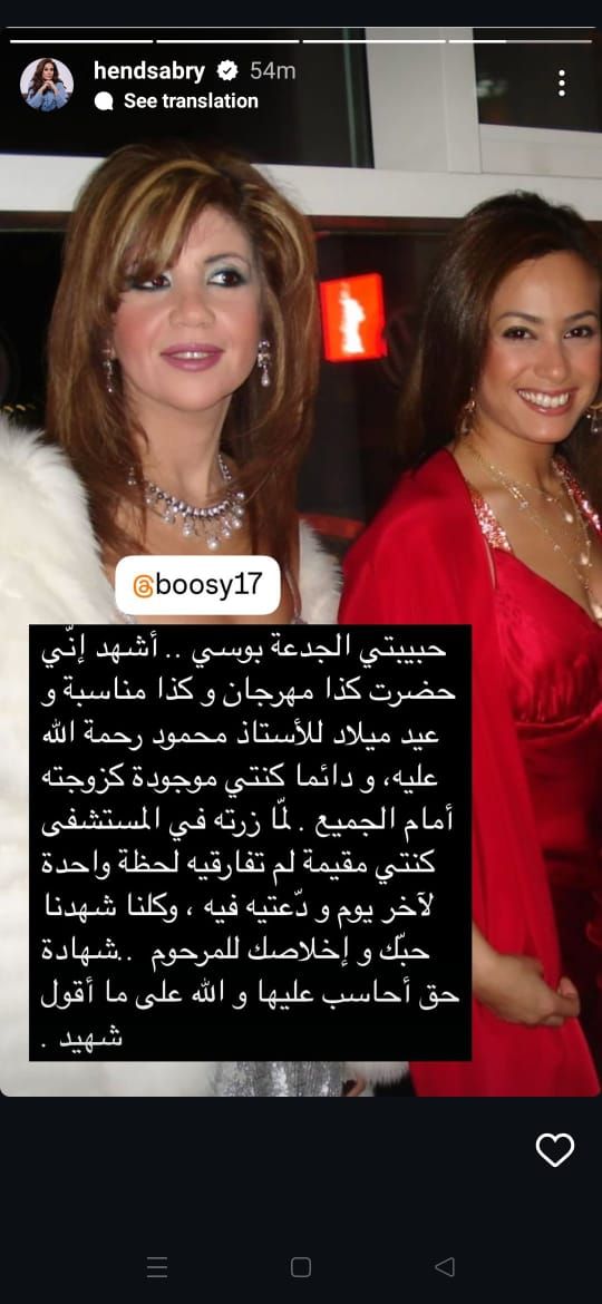 بعد أزمة ورثة محمود عبد العزيز مع بوسي شلبي.. نجوم وإعلاميون يقدمون الدعم لها