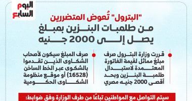 البترول تعوض المتضررين من طلمبات البنزين بمبلغ 2000 جنيه (إنفوجراف)