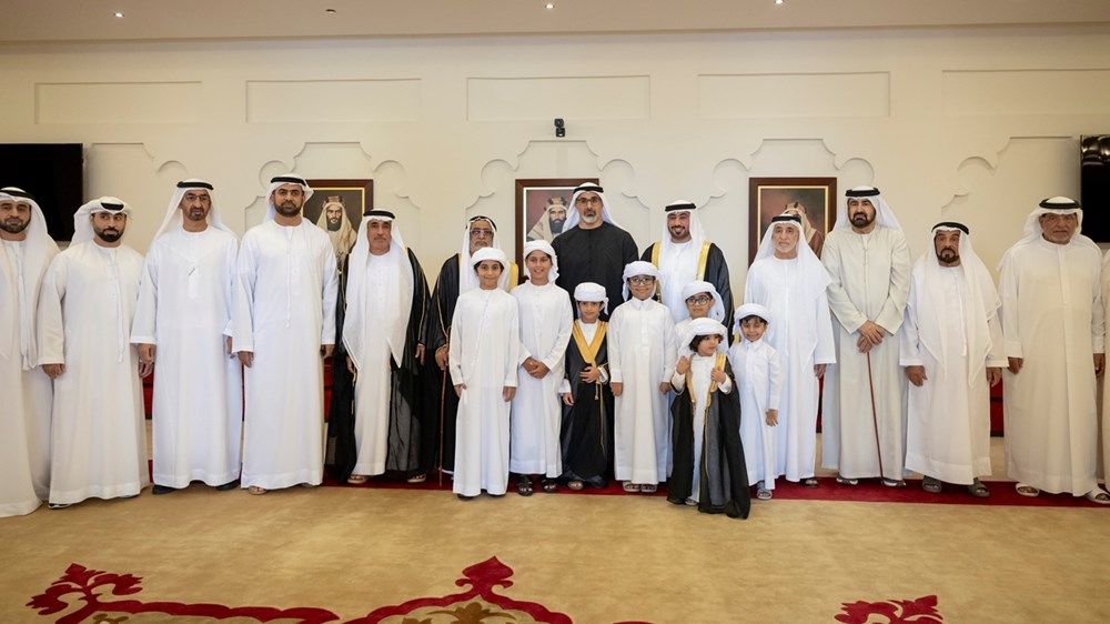 خالد بن محمد بن زايد يحضر حفل استقبال بمناسبة زفاف عبدالله بن راشد بو حسن الشامسي
