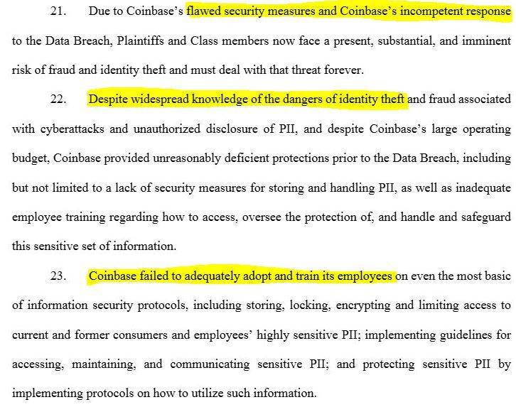 Coinbase تواجه موجة من الدعاوى القضائية بعد تسريب بيانات المستخدمين