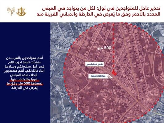 الجيش الإسرائيلي هدد مبنى في قرية تول بجنوب لبنان