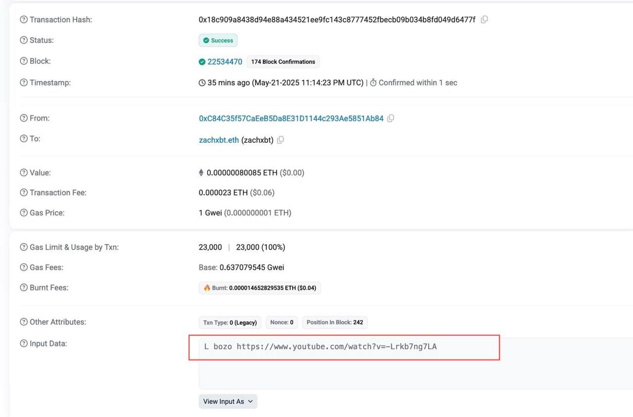 هاكر Coinbase يسخر من المحقق ZachXBT عبر رسالة على السلسلة بعد مبادلة بقيمة 42.5 مليون دولار عبر THORChain