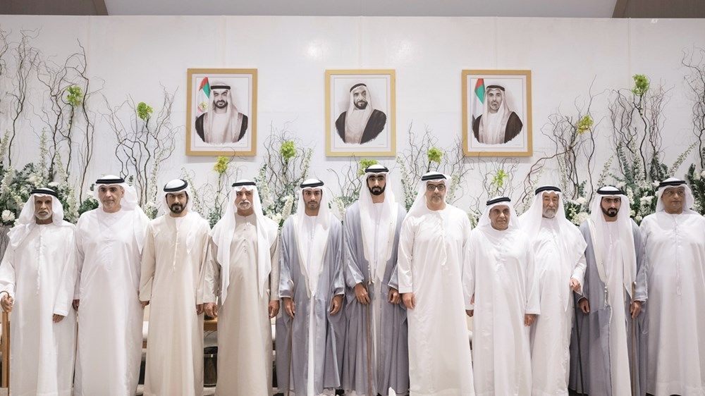 هزاع بن زايد وحامد بن زايد والشيوخ يحضرون أفراح الهاملي والرميثي
