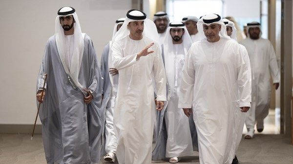 هزاع بن زايد وحامد بن زايد والشيوخ يحضرون أفراح الهاملي والرميثي