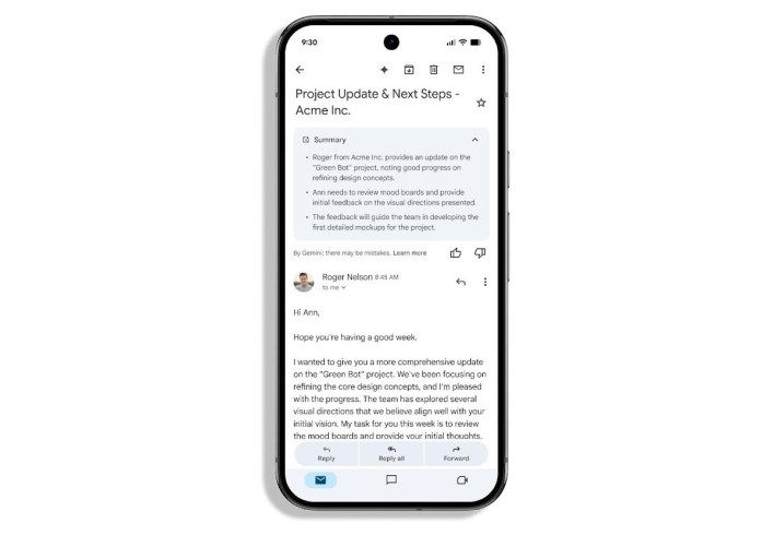 تكنولوجيا: Gemini يلخّص رسائل Gmail تلقائيًا وبشكل افتراضي
