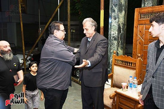 وزير الثقافة ورشوان توفيق فى عزاء الراحلة سميحة أيوب