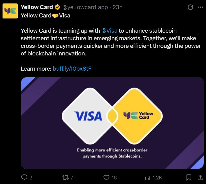 فيزا و Yellow Card تدفعان نحو استخدام الدولار الرقمي في دول إفريقيا