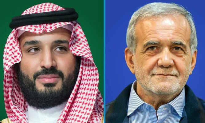 بن سلمان لبزشكيان: نرحب باتفاق وقف النار وندعم الحوار دبلوماسيًا لتسوية الخلافات