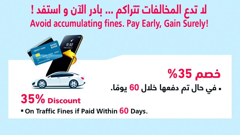 الامارات | شرطة أبوظبي تدعو إلى الاستفادة من مزايا الدفع المبكر للمخالفات المرورية