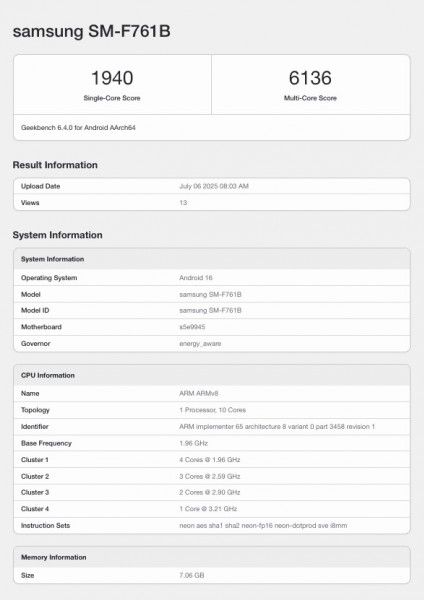 تكنولوجيا: ظهور Galaxy Z Flip7 FE على Geekbench بمعالج Exynos القديم يثير الجدل