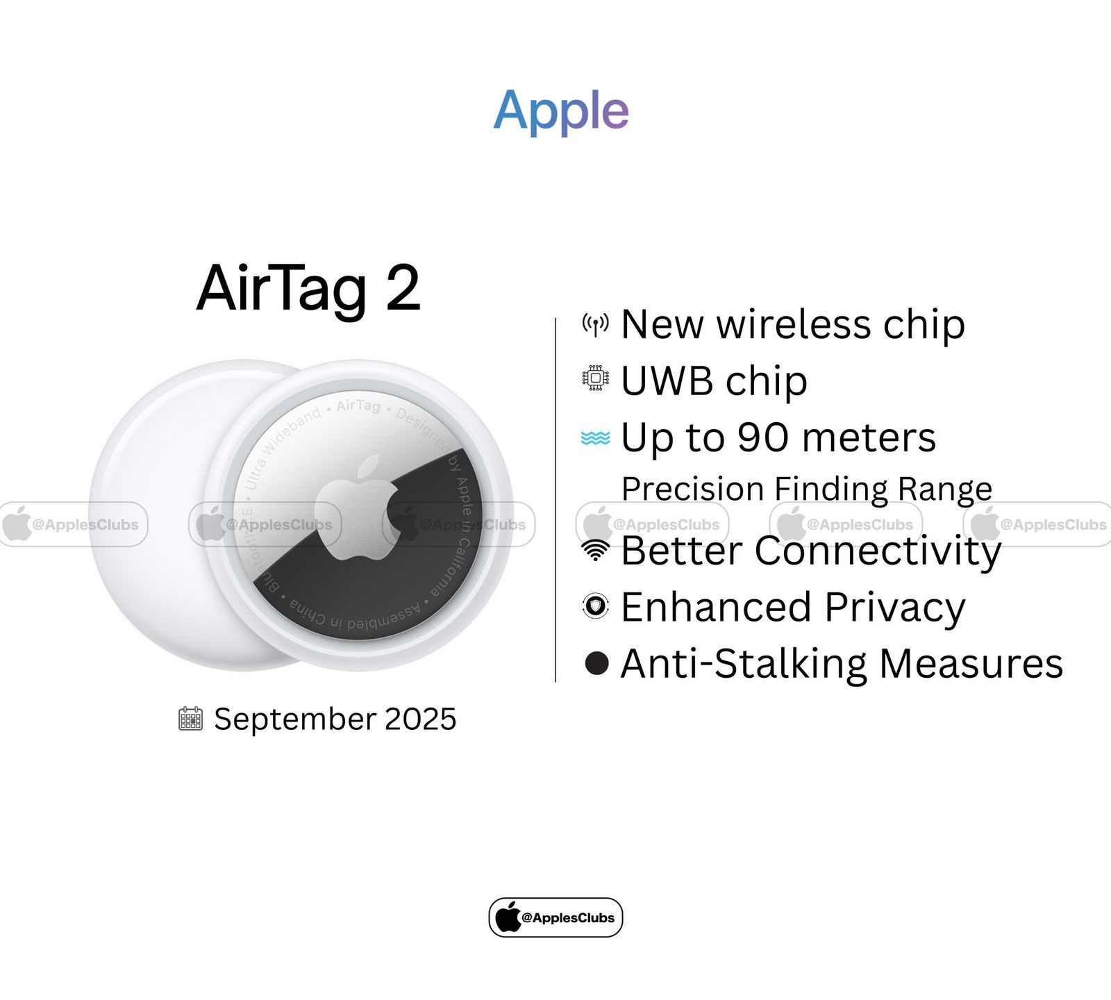تكنولوجيا: آبل تطرح AirTag 2 سبتمبر المقبل بتقنيات تتبع متقدمة.. تفاصيل
