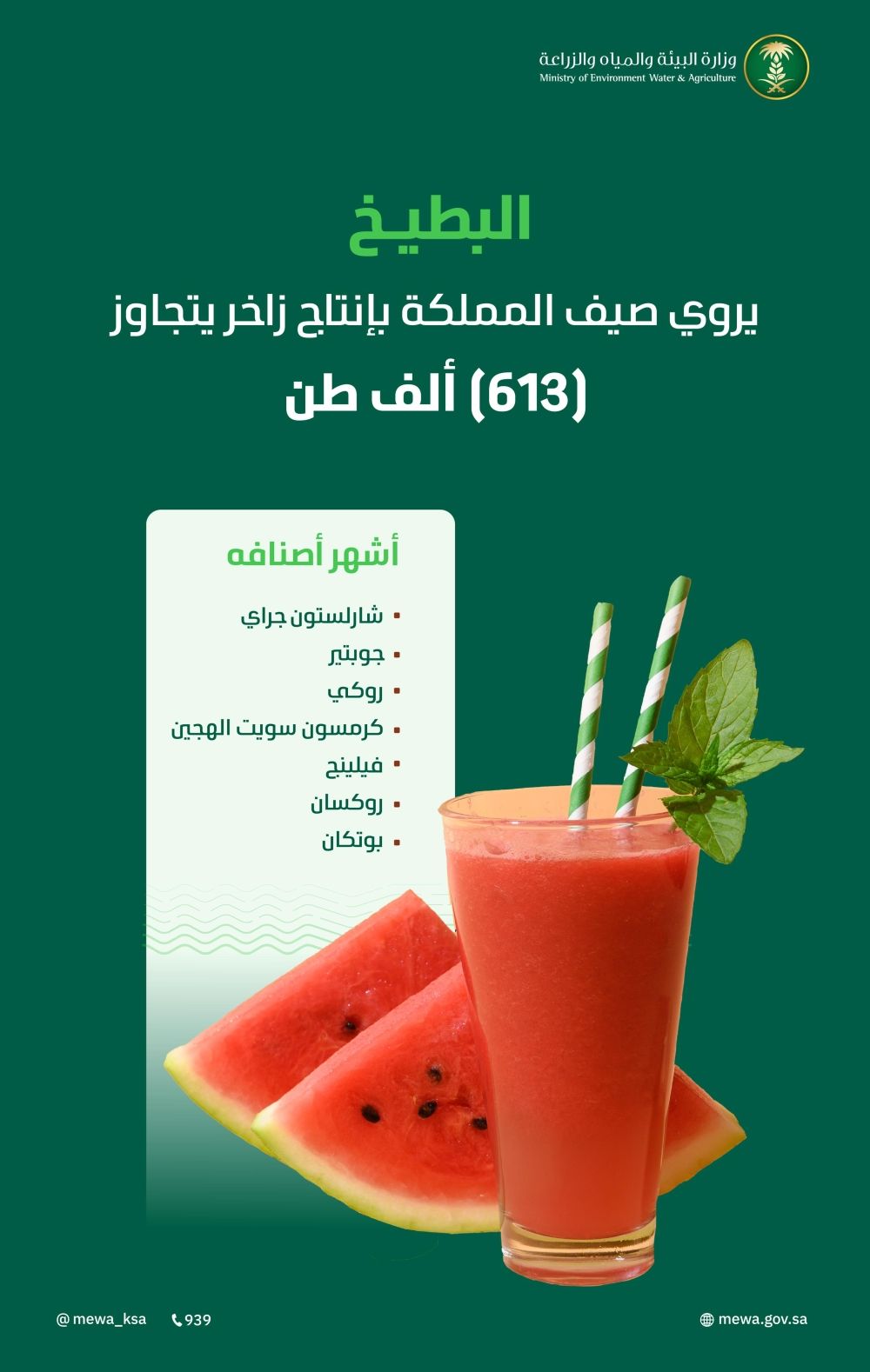 البطيخ يروي صيف المملكة ويغمر الأسواق بأكثر من 610 ألف طن