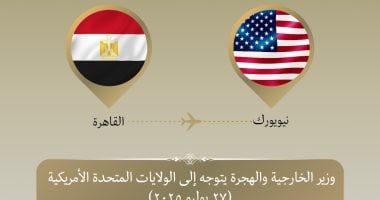 وزير الخارجية والهجرة يتوجه إلى نيويورك للمشاركة فى مؤتمر دولى حول فلسطين