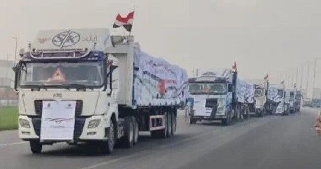 "القاهرة": بدء تحرك شاحنات المساعدات المصرية باتجاه قطاع غزة