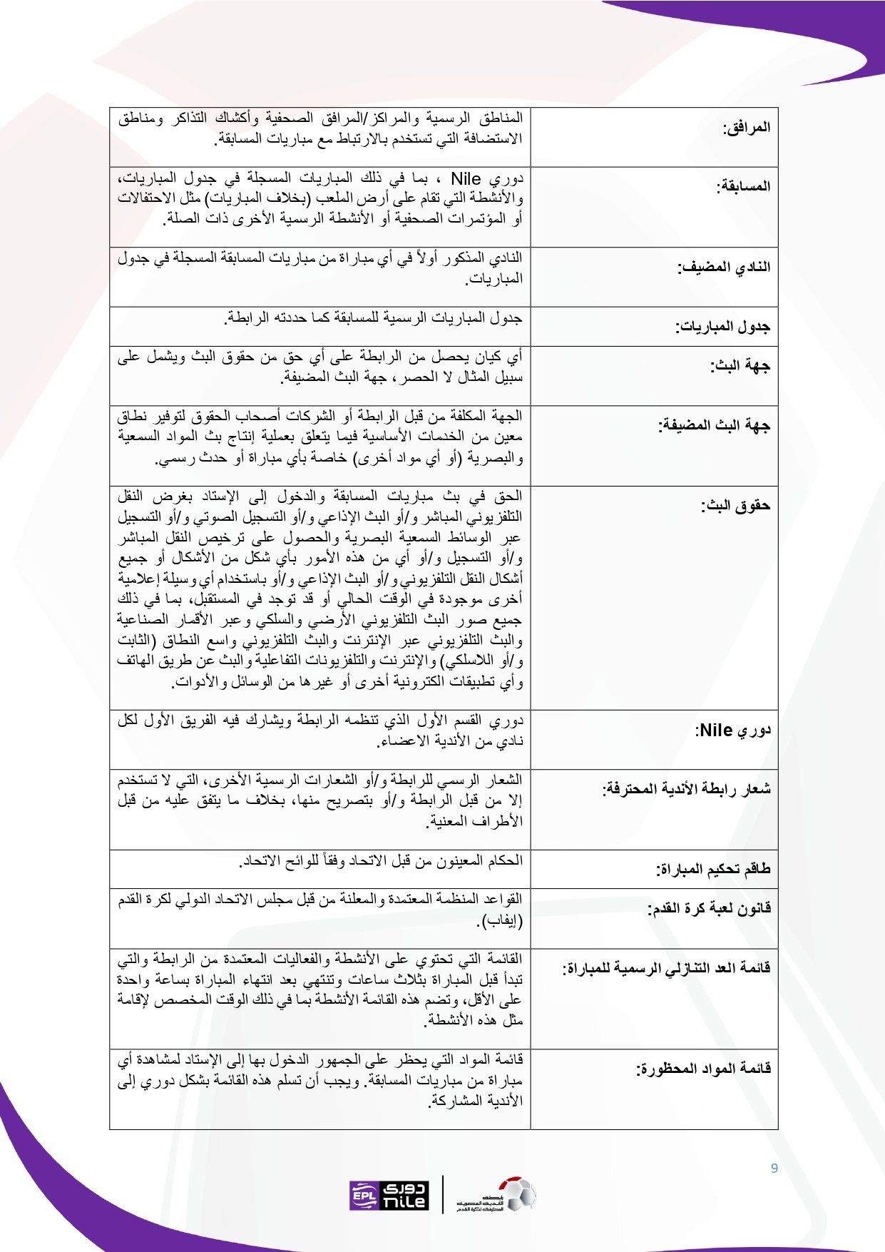 لائحة دوري Nile للموسم الجديد 2025-2026_page-0009 لائحة دوري Nile للموسم الجديد 2025-2026_page-0009