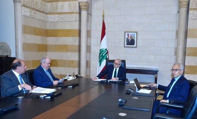 سلام بحث مع البساط وجابر وسعيد المستجدات المالية والاقتصادية واستقبل بلاسخارت وسفير تونس