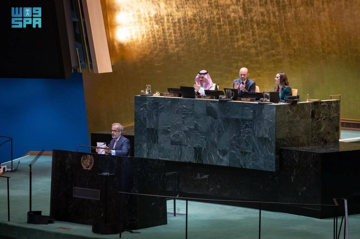 وزير الخارجية يشارك في ترؤس جلسة اليوم الثاني لمؤتمر حل الدولتين